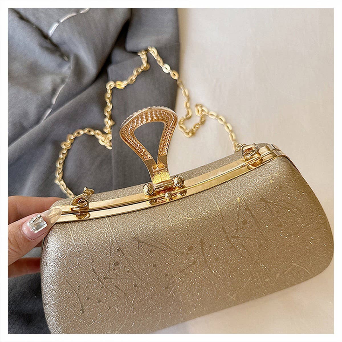 SHOULDER EVENING BAG CHAIN  SQUARE BAG CLUTCH BAG_CWAB3253