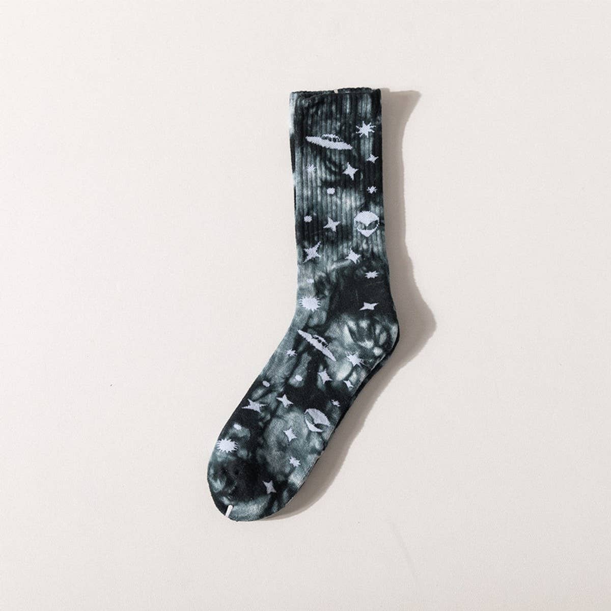 UNIVERSE PRINTED TIE DYED FASHION CREW SOCKS