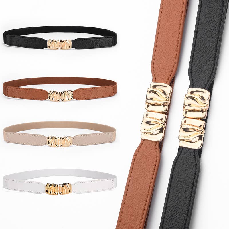 Fashionable elastic elastic metal buckle belt