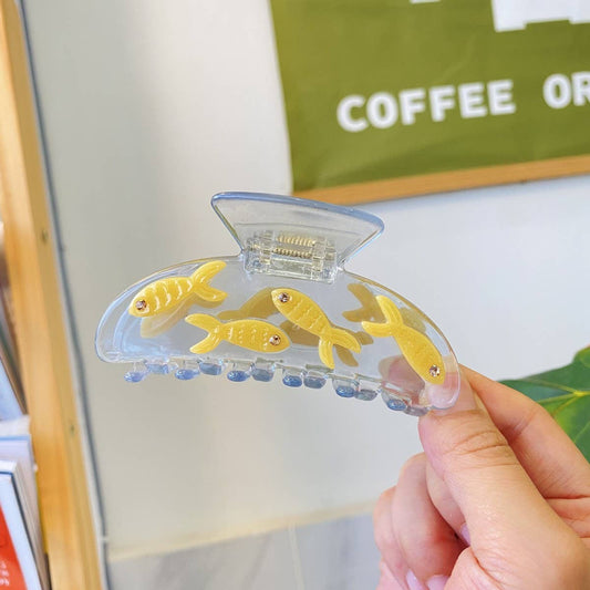 Clear Acetate Fish Hair Claw - Cute INS Style Clip_CWAHA0557