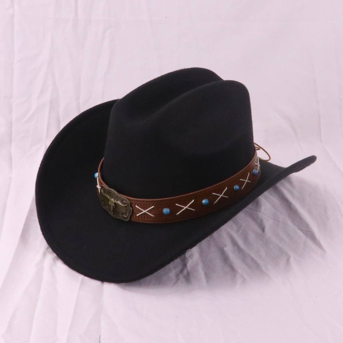 Boho Western Wide Brim Felt Hat for Travel & Sun_CWAH3658