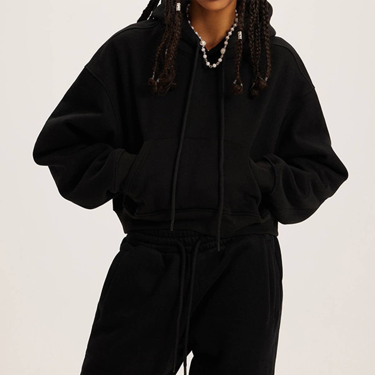 HOODED LONG-SLEEVED TOP HOODIE SET OF TWO SETS