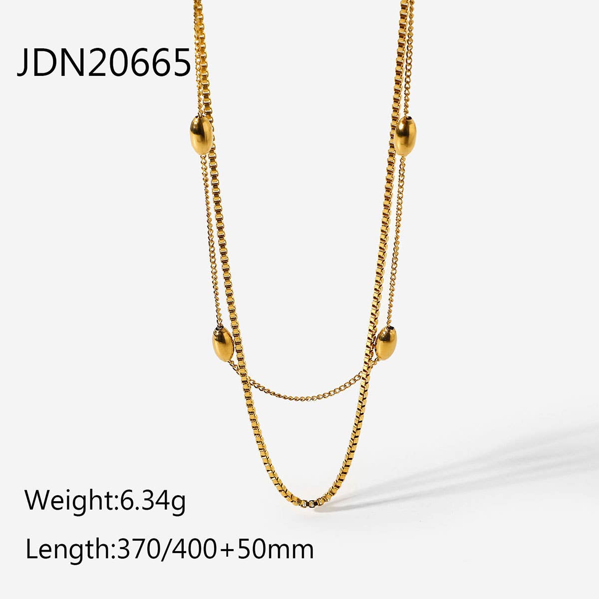 MULTILAYER GOLD PLATE STAINLESS STEEL NECKLACE