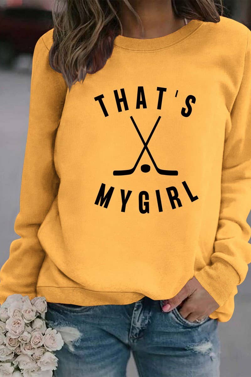 WOMEN HOCKEY GAME DAY PRINTING LONG SLEEVE TOP_CWTSTL0454