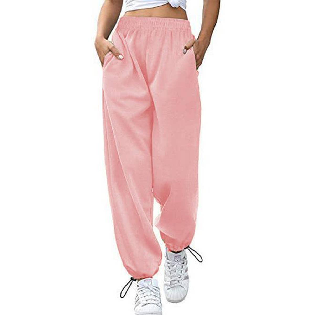 DRAWSTRING WIDE-LEG PANTS WITH ANKLE CORSETS