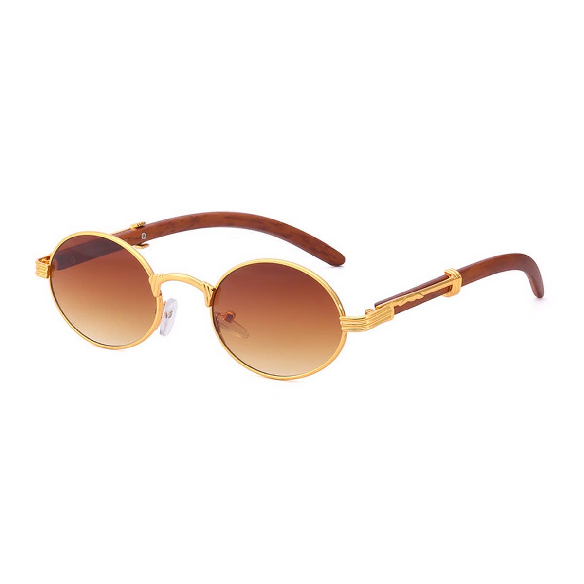 IMITATION WOOD SUNGLASSES ROUND FRAME SUNGLASSES