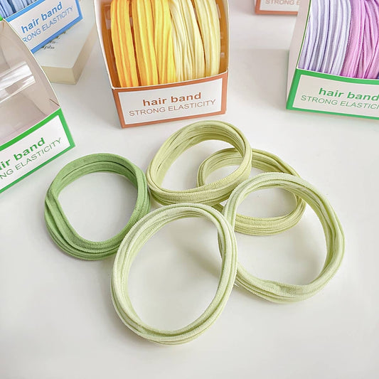Five high-elasticity thick candy-color hair ties