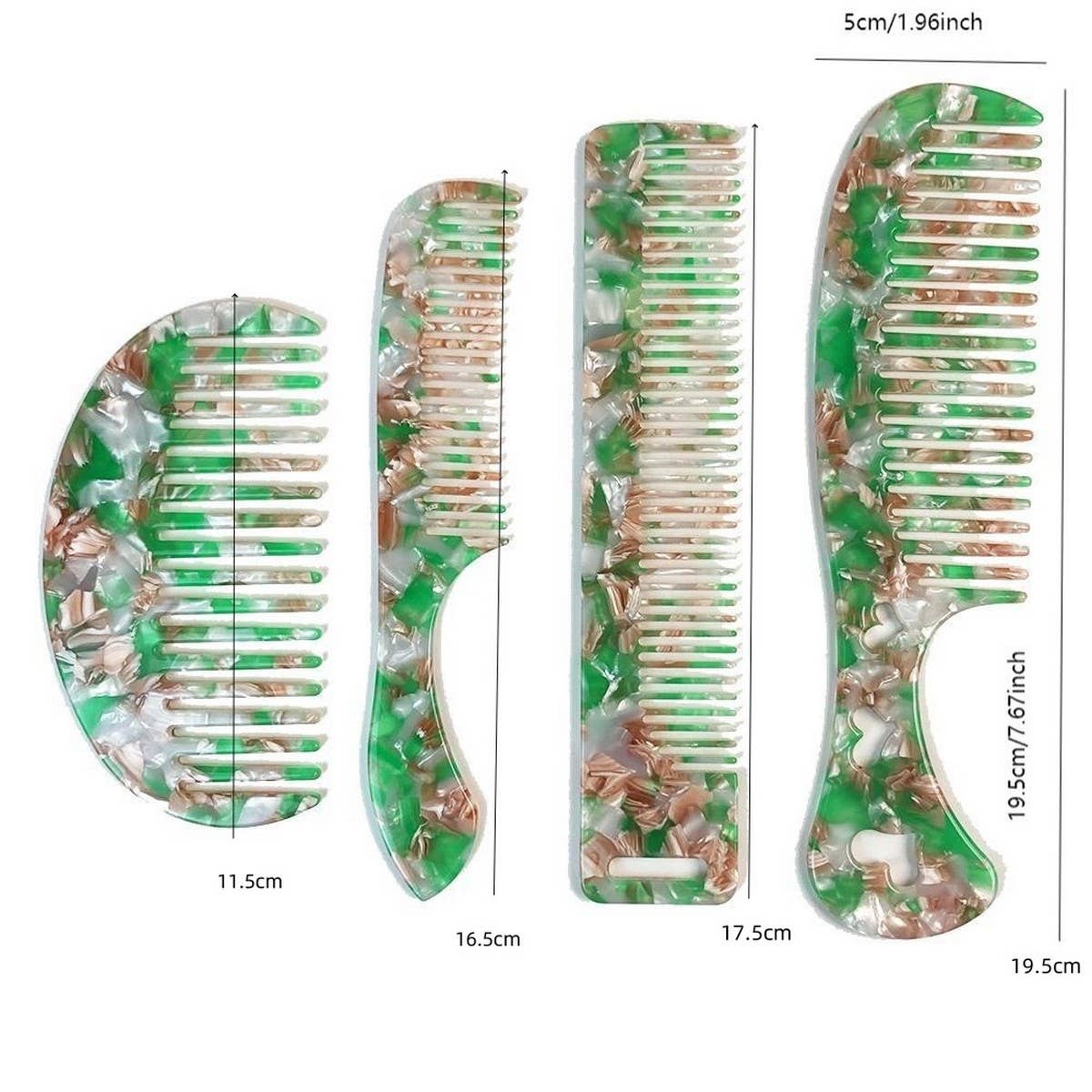 Comfortable Green Acetate Comb for Silky Hair