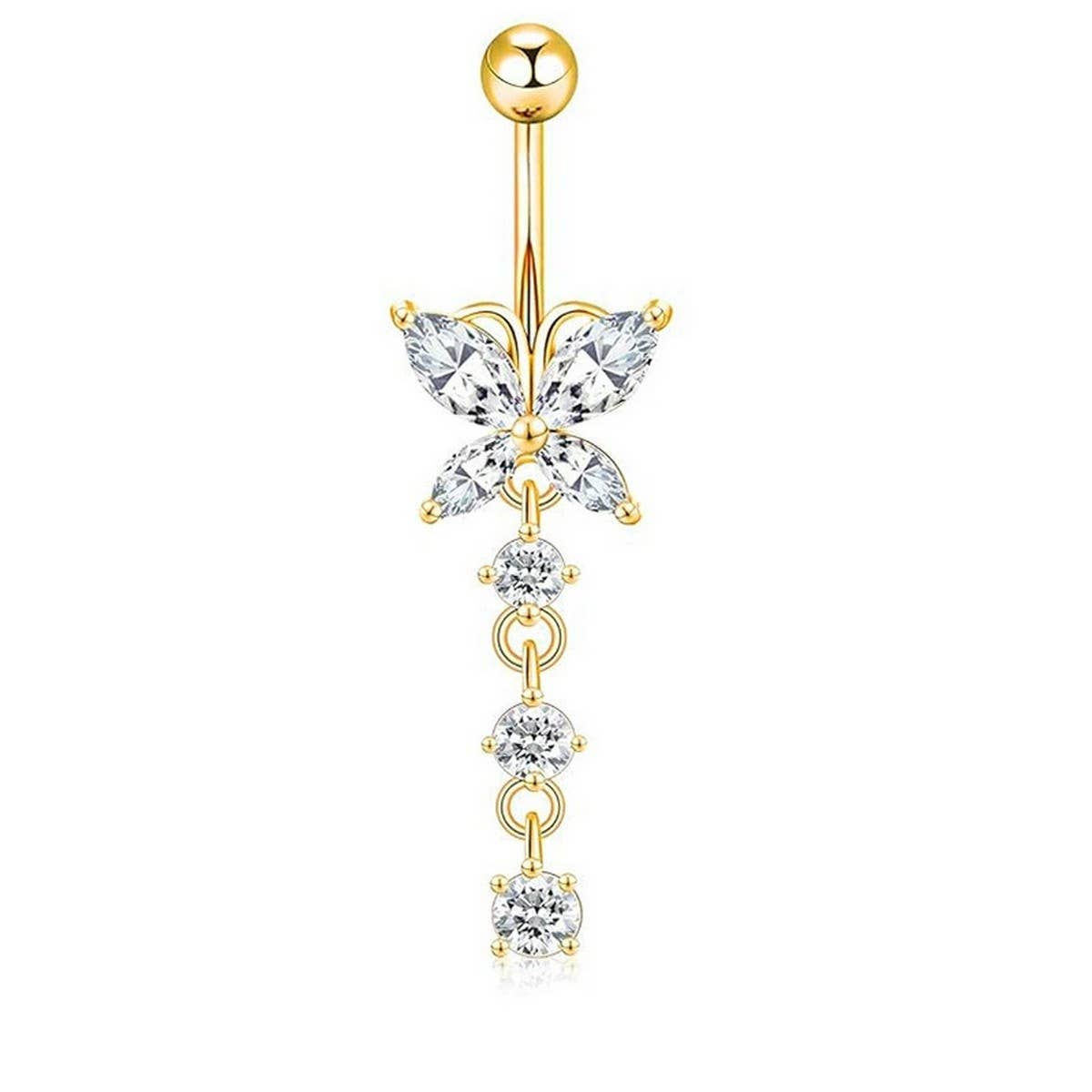 Butterfly CZ Belly Button Ring ??Body Piercing_CWMM9178