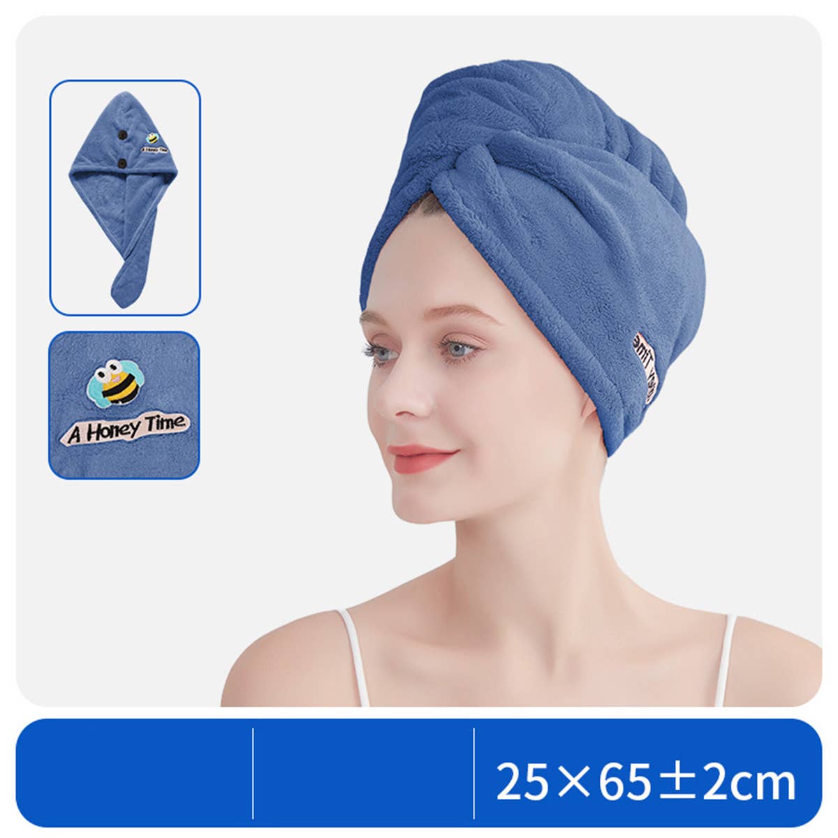 CWMM8345_CARTOON EMBROIDERY THICKENED HOUSEHOLD SHOWER CAP