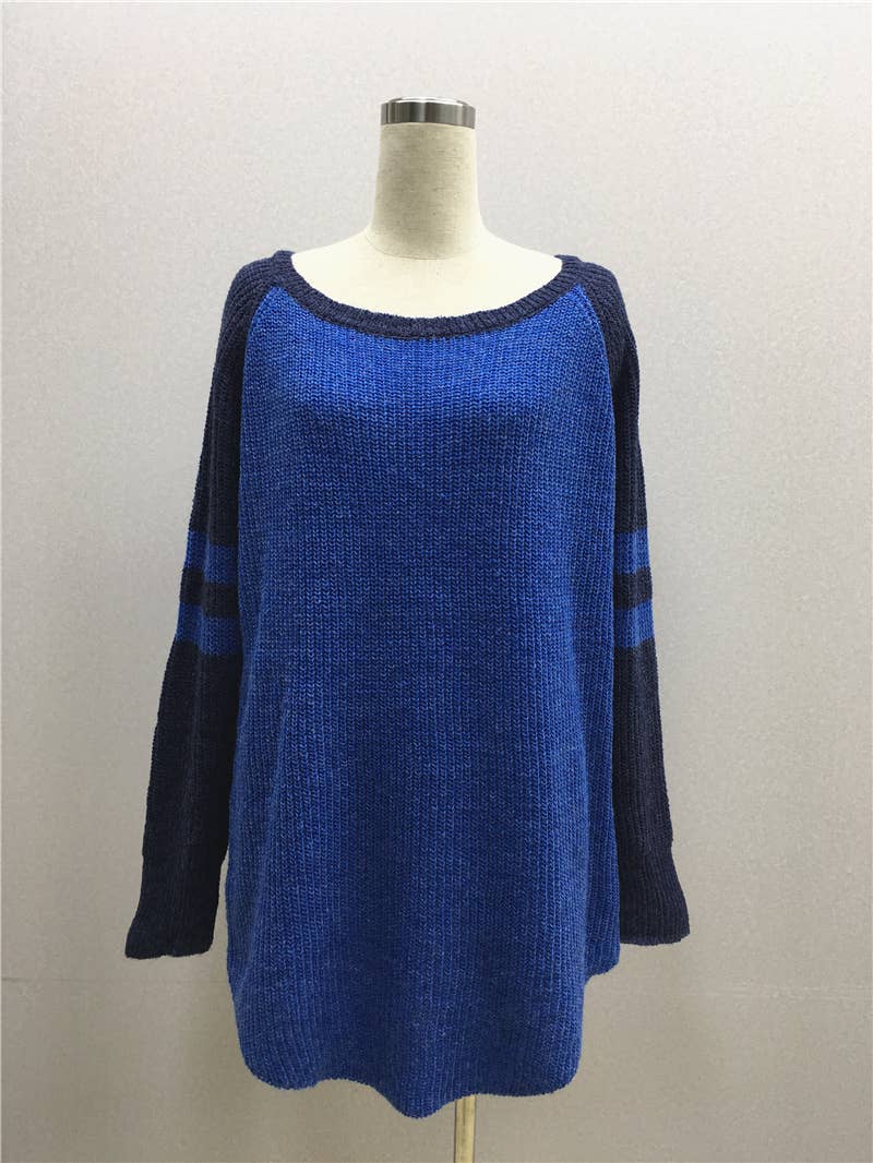 ALL-IN-ONE LONG LOOSE SOLID PULLOVER SWEATER