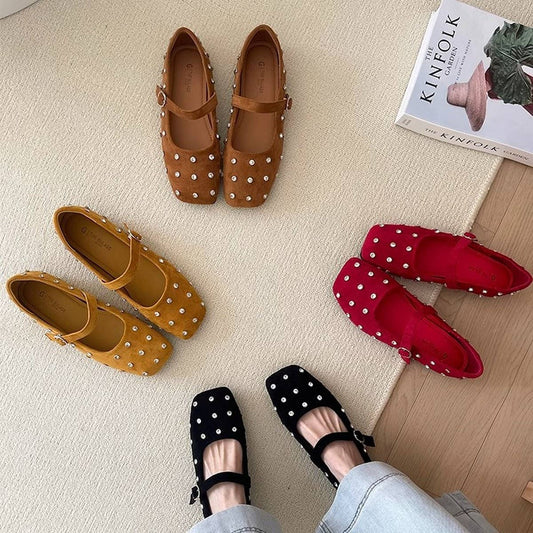 Rhinestone Flat Mary Janes for Work & Style