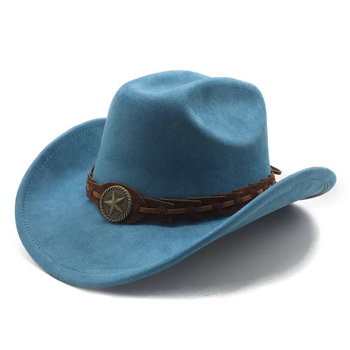 Faux Suede Felt Cowboy Hat Men's Classic Fedora_CWAH2510