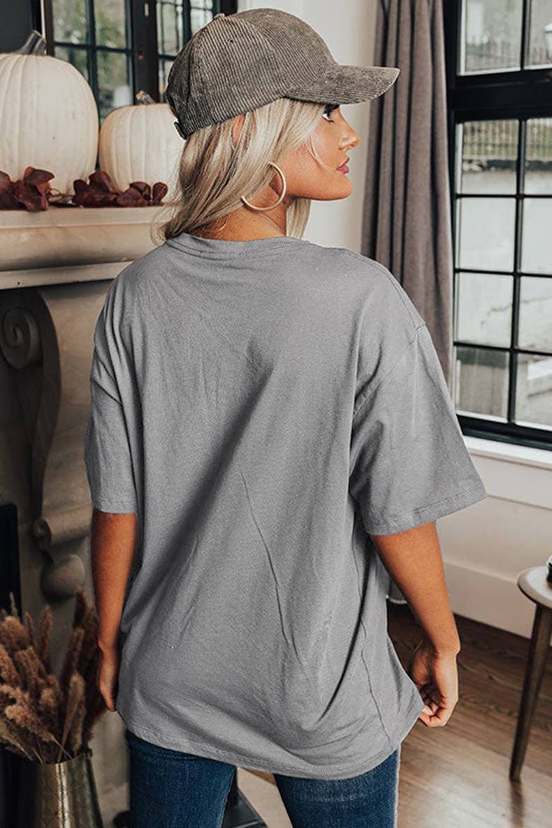 Trend-torn leopard print short-sleeved T-shirt