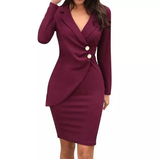 SLIM-FIT FAKE TWO PROFESSIONAL DRESSES