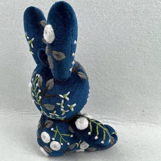 Hand Embroidered Rabbit Plush Doll Animal Figurine
