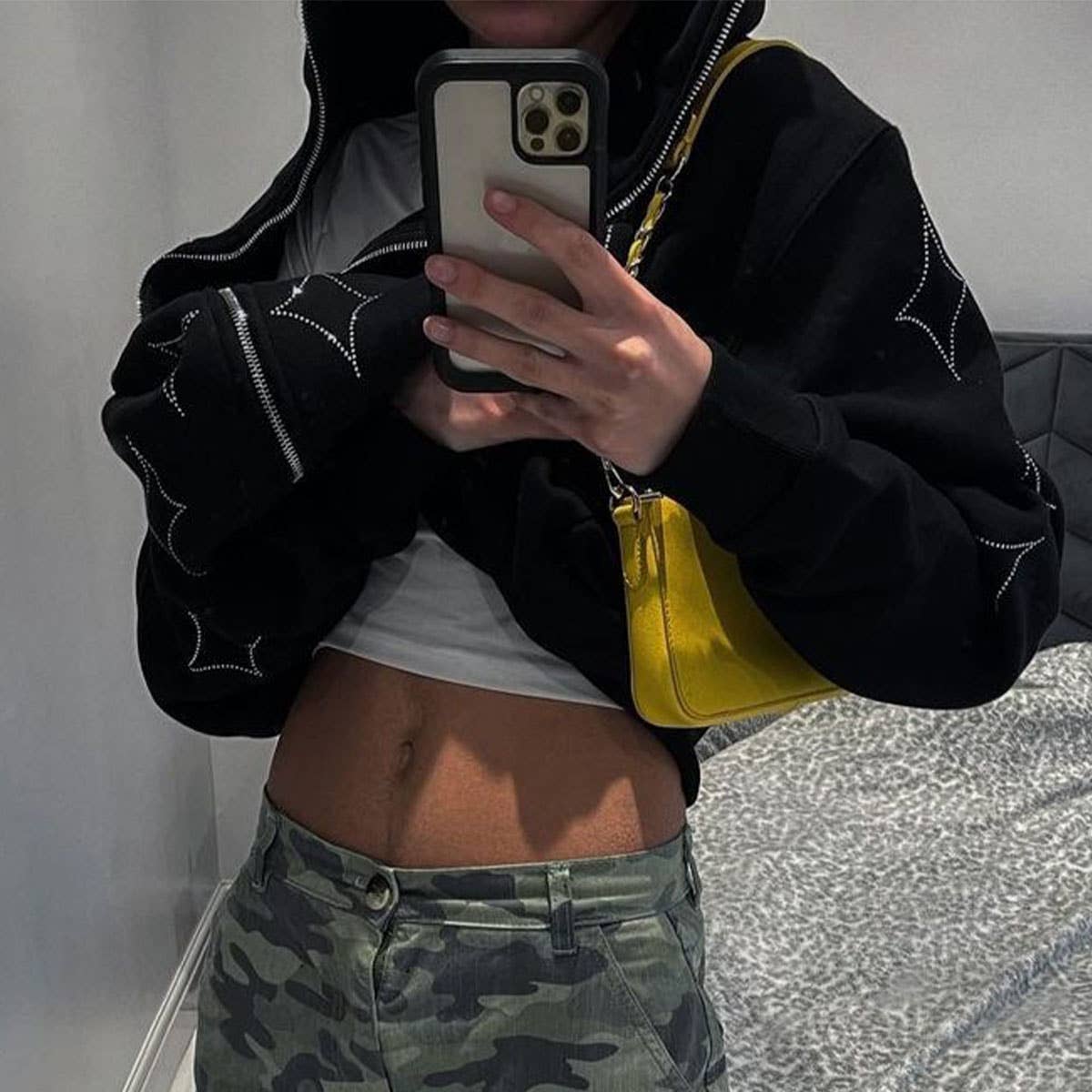 LONG SLEEVE GOTHIC JACKET WITH GOLD STAR ZIPPER