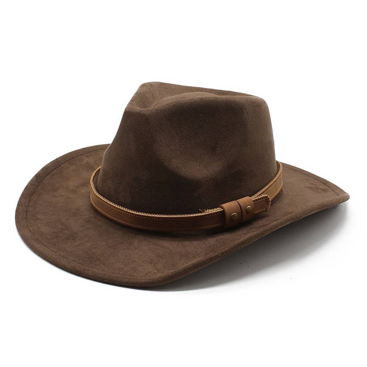 Suede Cowboy Fedora Wool Felt Hat Unisex_CWAH2521