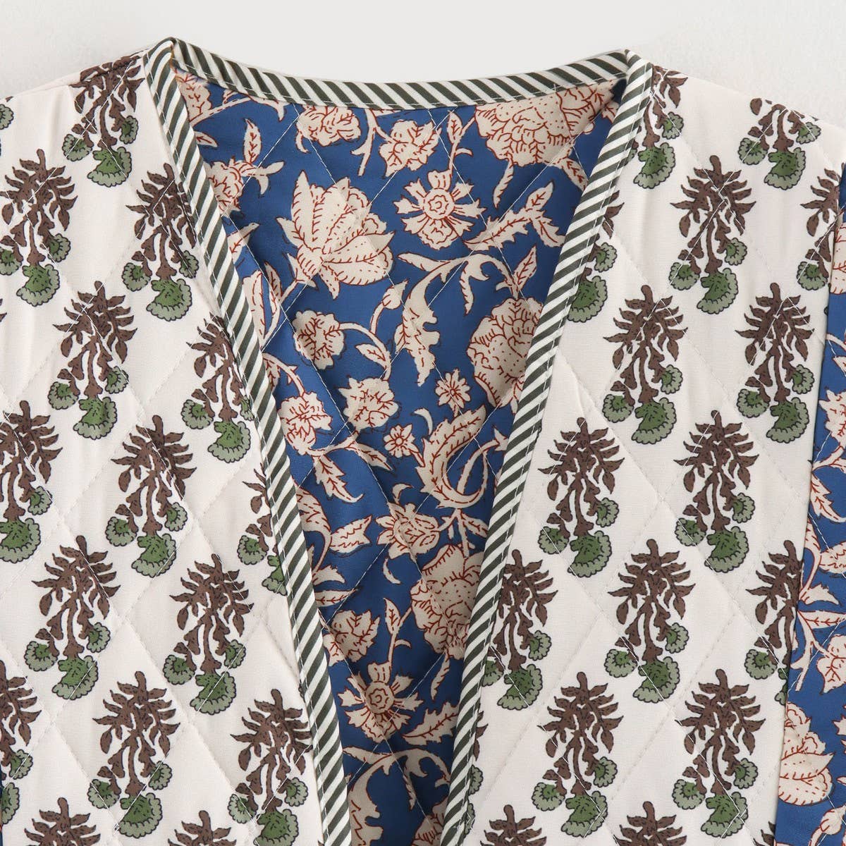 DOUBLE SIDED WEARABLE PRINTED QUILTED JACKET