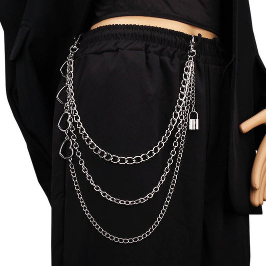 FASHIONABLE METAL HOLLOW HEART PANTS CHAIN