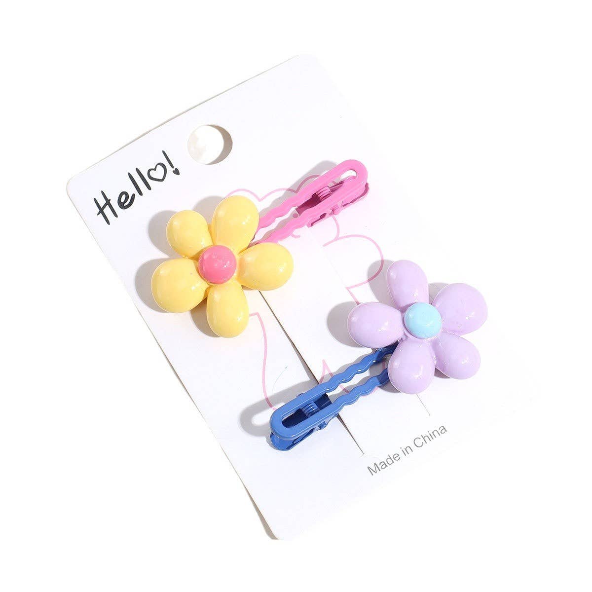 GEOMETRIC COLORFUL FLOWER HAIRPIN