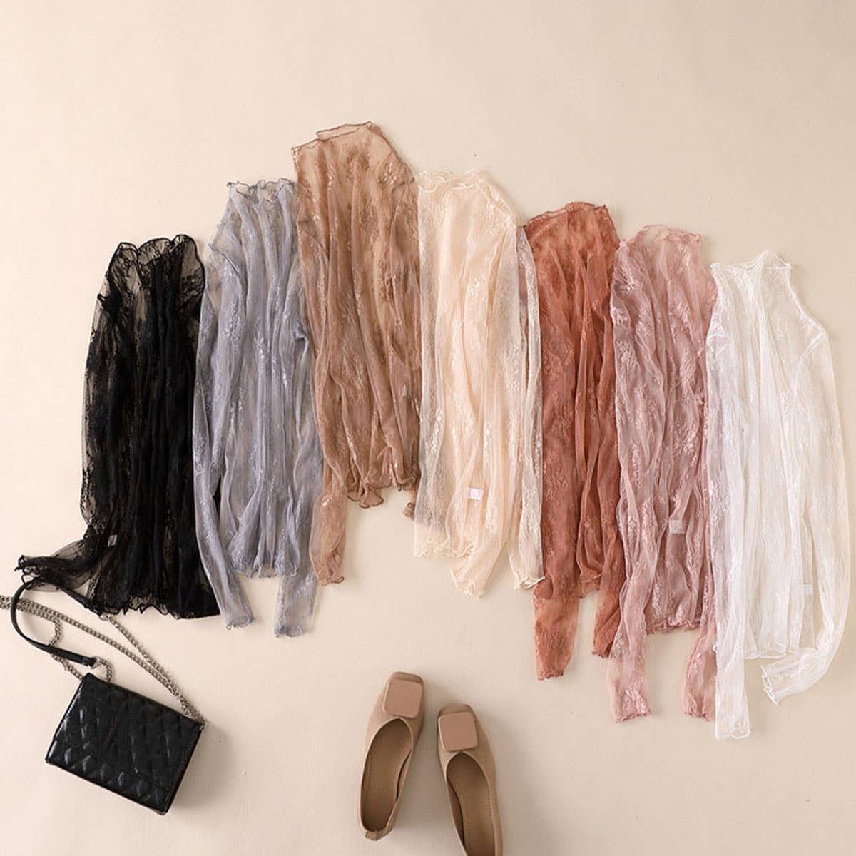 Sexy Mesh Blouse - Long Sleeve Lace Top for Women