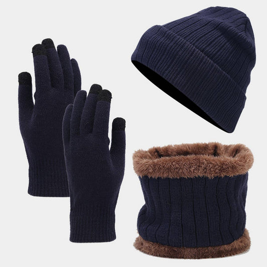 THREE-PIECE SET WITH FLEECE HAT, SCARF AND GLOVES_CWAH1624