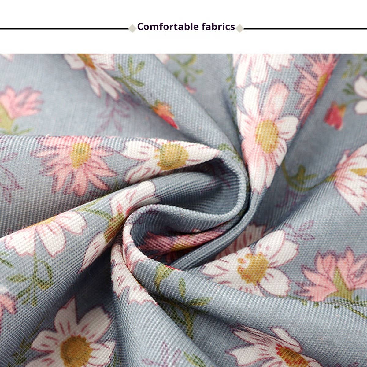 Cute Floral Canvas Apron for Women with Straps