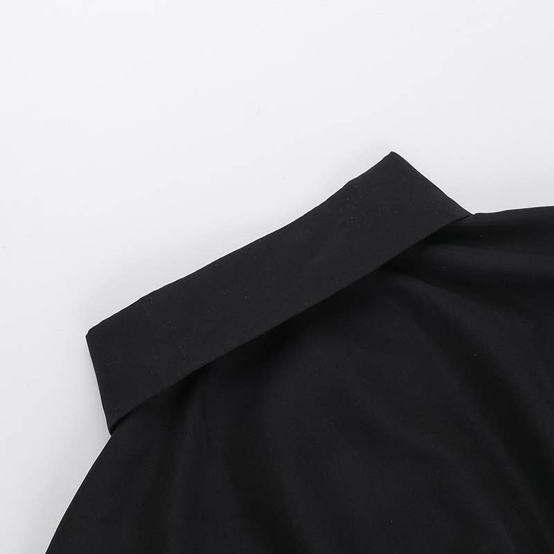 TEMPERAMENT CASUAL PLEATED SHIRT LONG SLEEVE