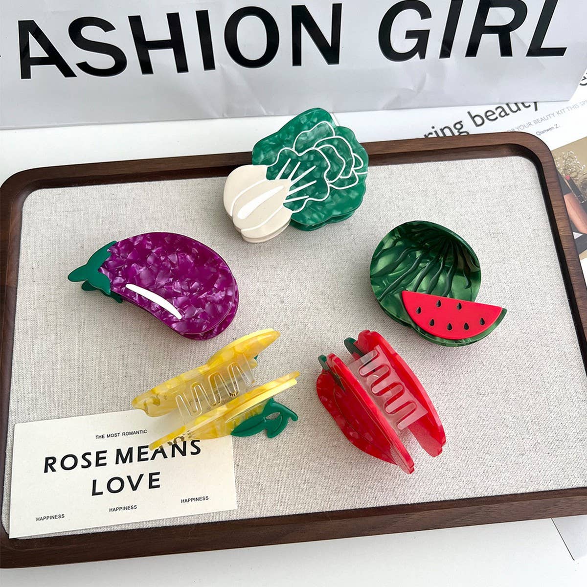 Cute Veggie & Fruit Acetate Claw Clip ? Summer Fun
