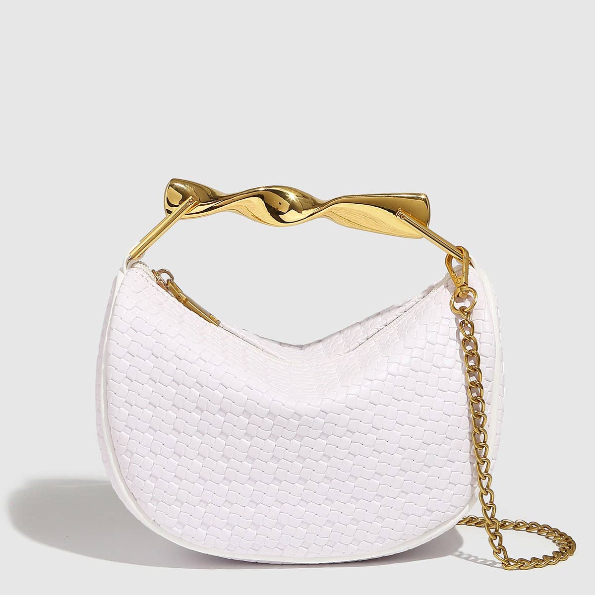 Small Tweed-Style Woven Chain Shoulder Bag_CWAB5709