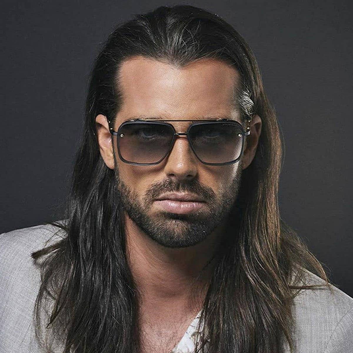 SQUARE FRAME SUNGLASSES METAL FRAMELESS SUNGLASSES_CWASG0561