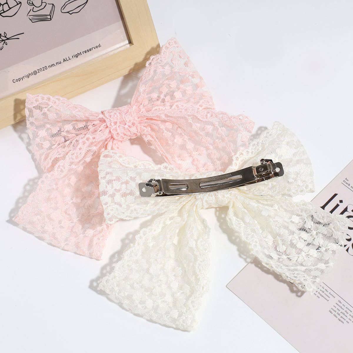 Lace Bow Spring Hair Clip, Sweet Elegant Style
