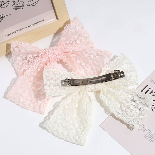 Lace Bow Spring Hair Clip, Sweet Elegant Style