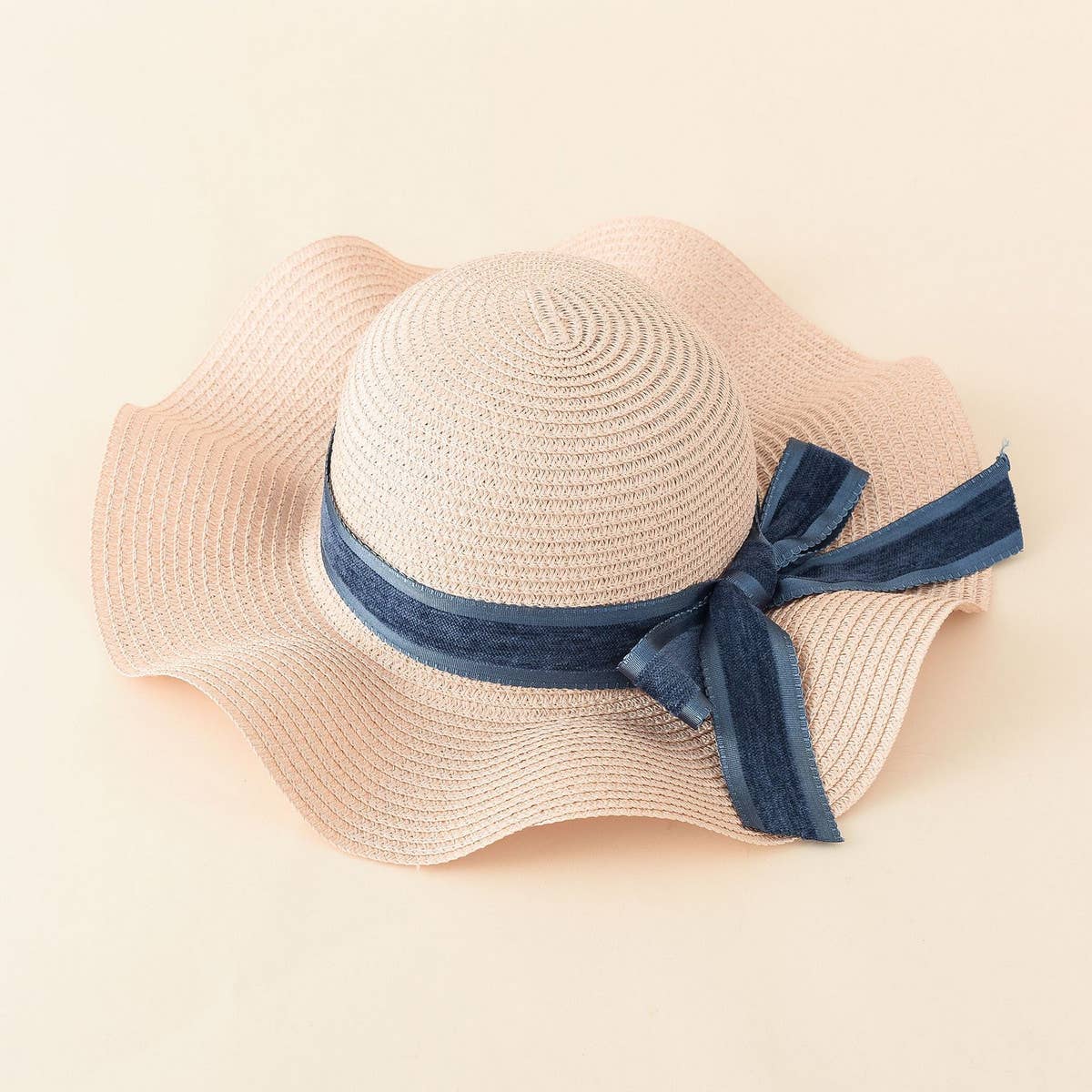 WOMEN BOW BEACH SUNSCREEN STRAW HAT_CWAH1436
