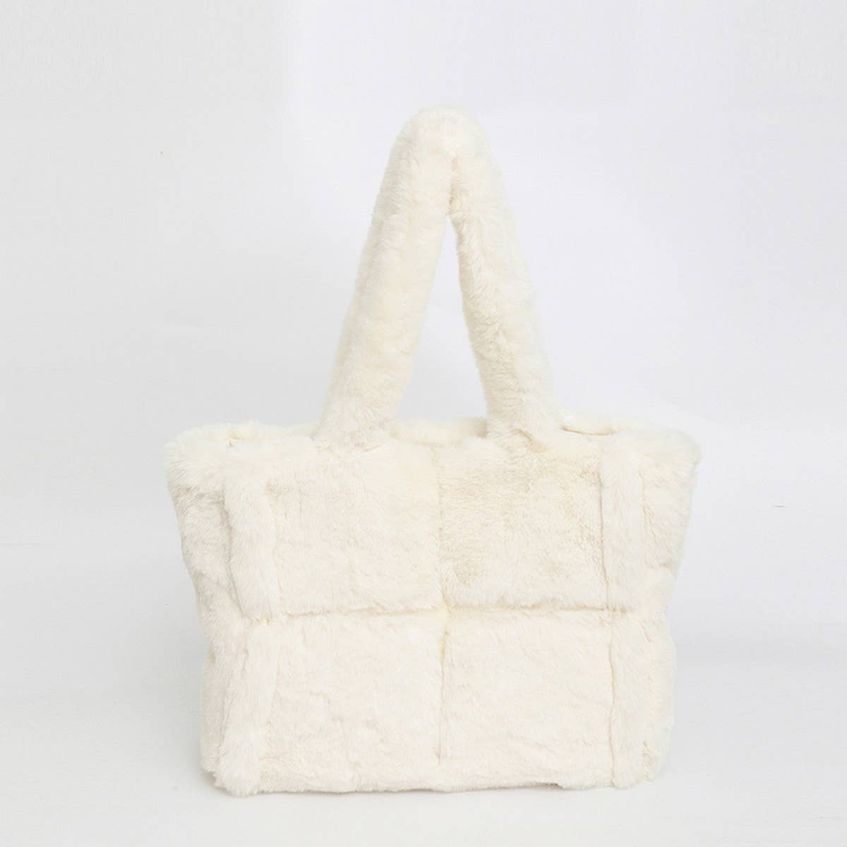 Plush Fur Tote Bag Women Large Shoulder Handbag_CUAB00551