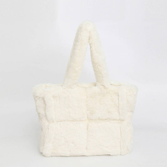 Plush Fur Tote Bag Women Large Shoulder Handbag_CUAB00551