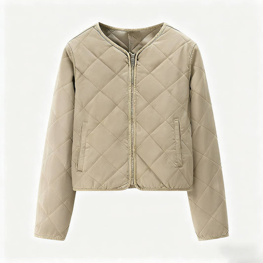 Fashion casual diamond-shaped round-neck coat