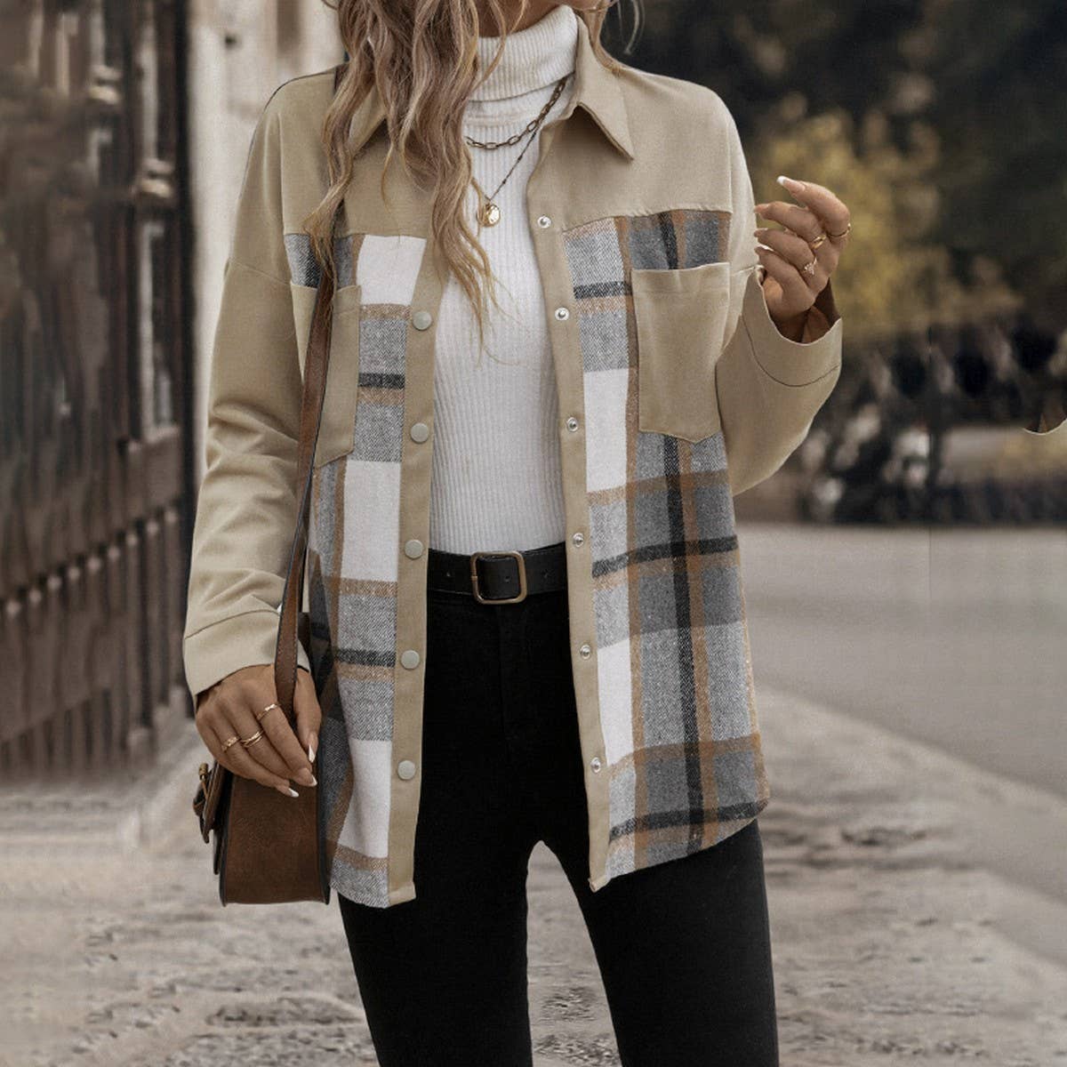 Accessorize with casual patchwork coats