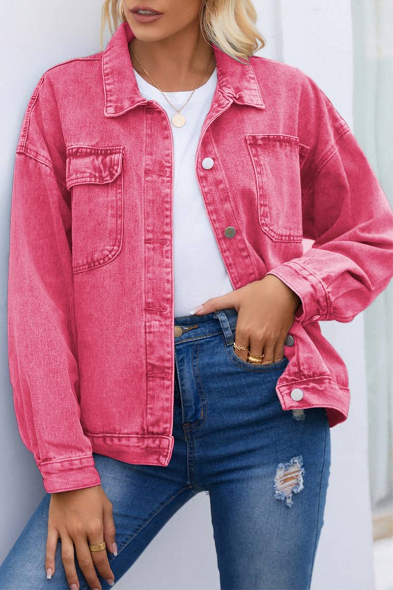 VINTAGE WASH DENIM LONG SLEEVED JACKET_CWJJ0094