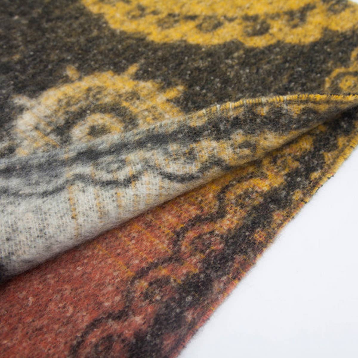 Paisley Jacquard Scarf ??Thick Fringe Winter Shawl_CWASC0857