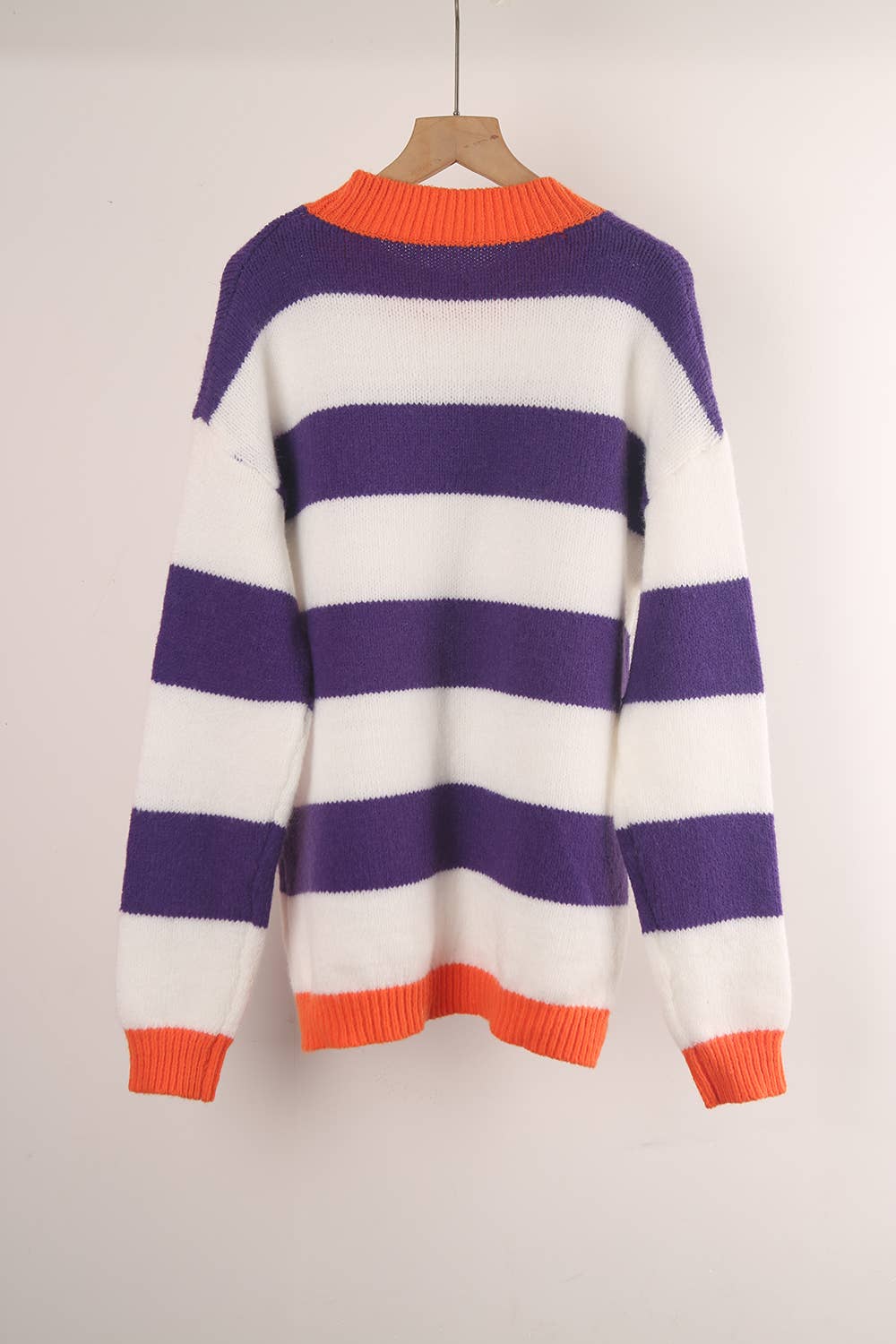 STRIPED PLUS-SIZE PATCHWORK SWEATER FOR WOMEN