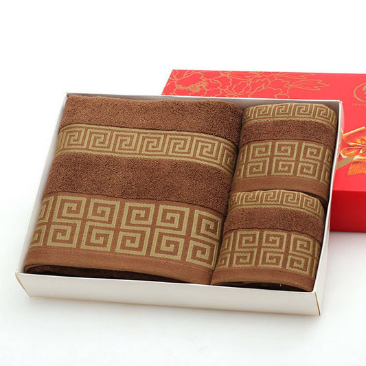 MAZE PATTERN THICK COTTON TOWEL BATH TOWEL