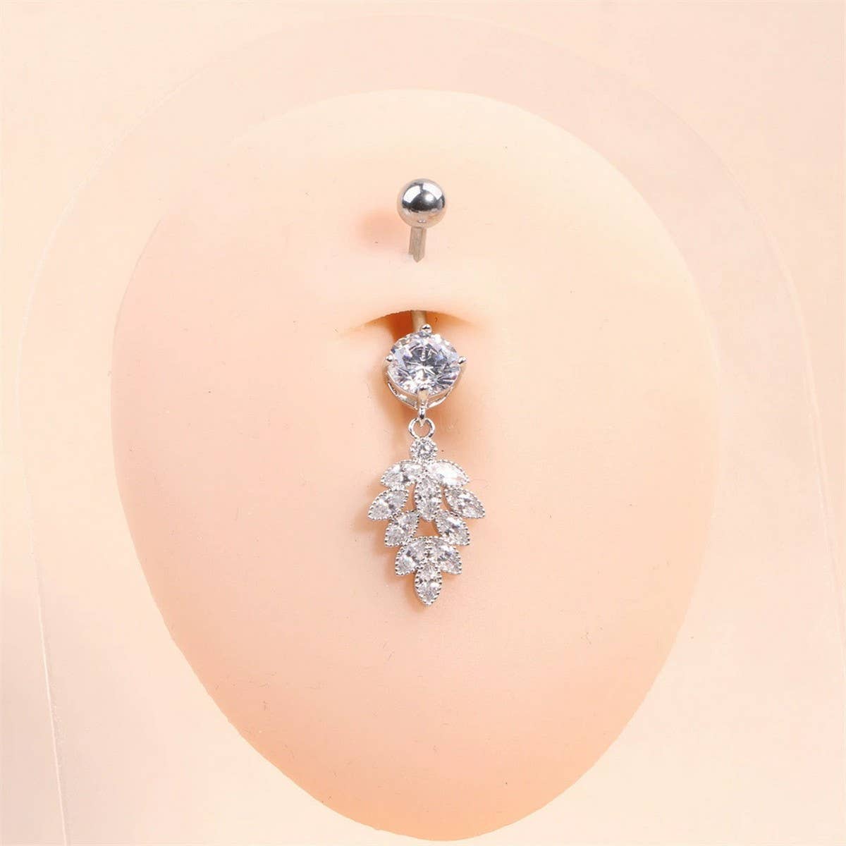 Creative Wheat CZ Dangle Belly Ring Piercing