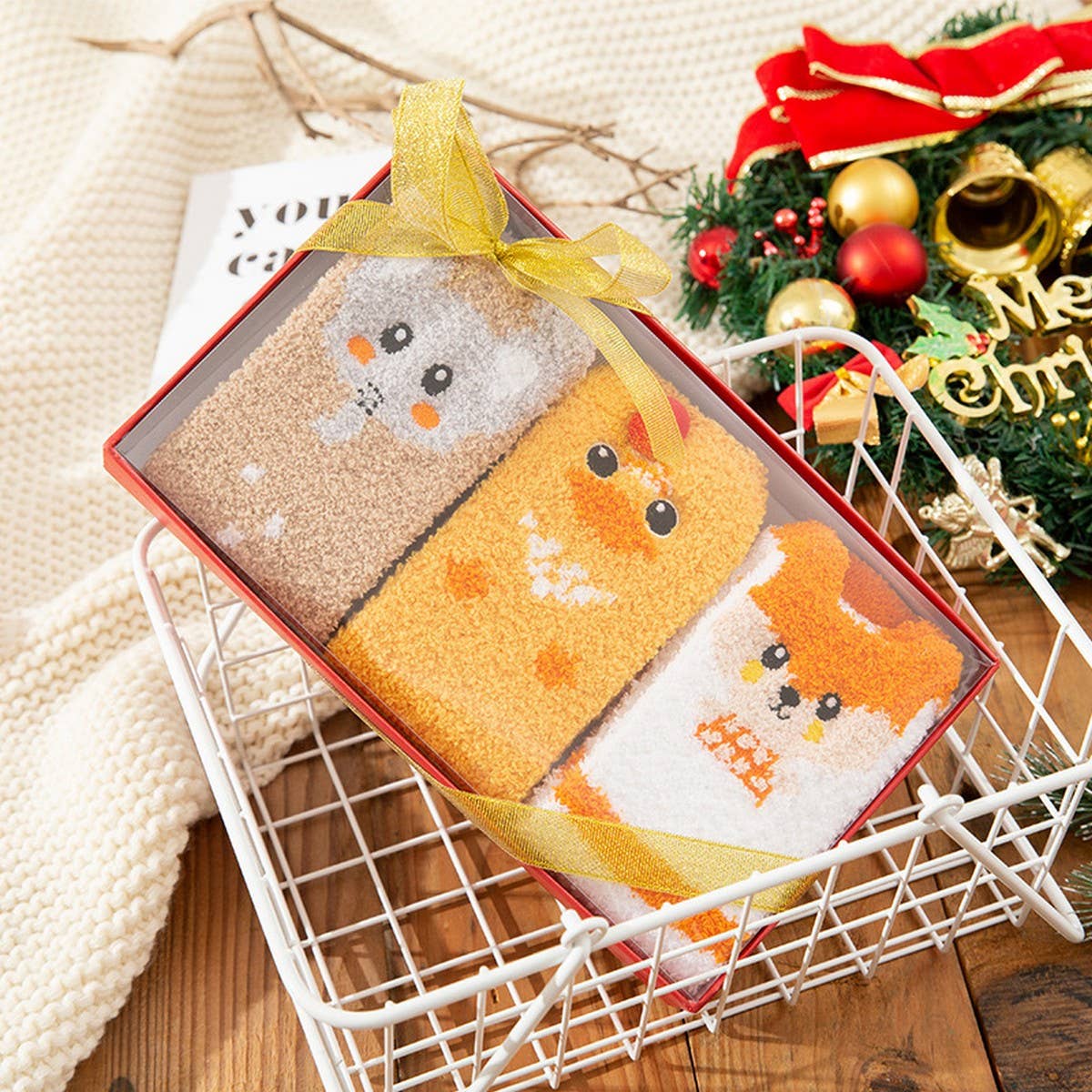 3 PAIRS OF GIFT BOX PARENT-CHILD MIDDLE TUBE SOCKS_CWMS0971