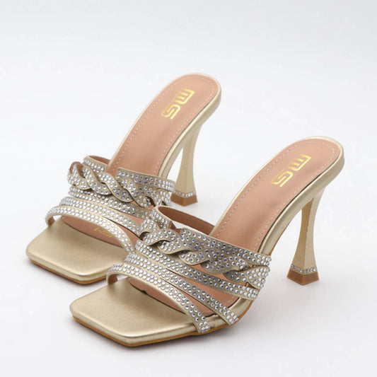 WOMEN VERSATILE RHINESTONE STRAP SANDALS