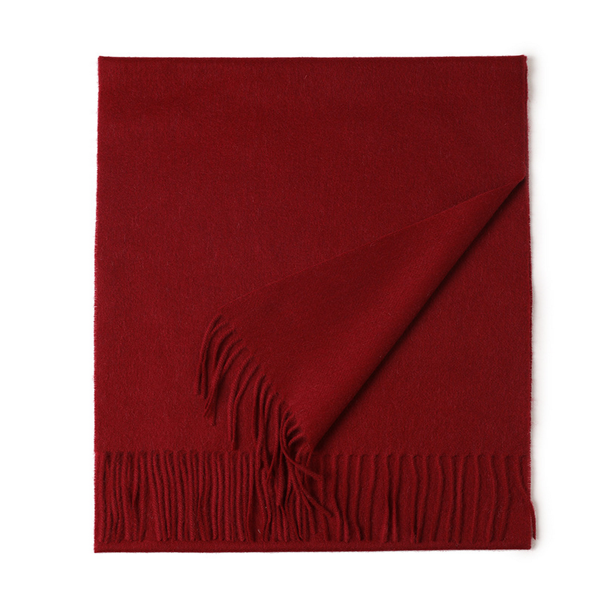 Unisex Wool Scarf ? Soft Solid Color with Tassels