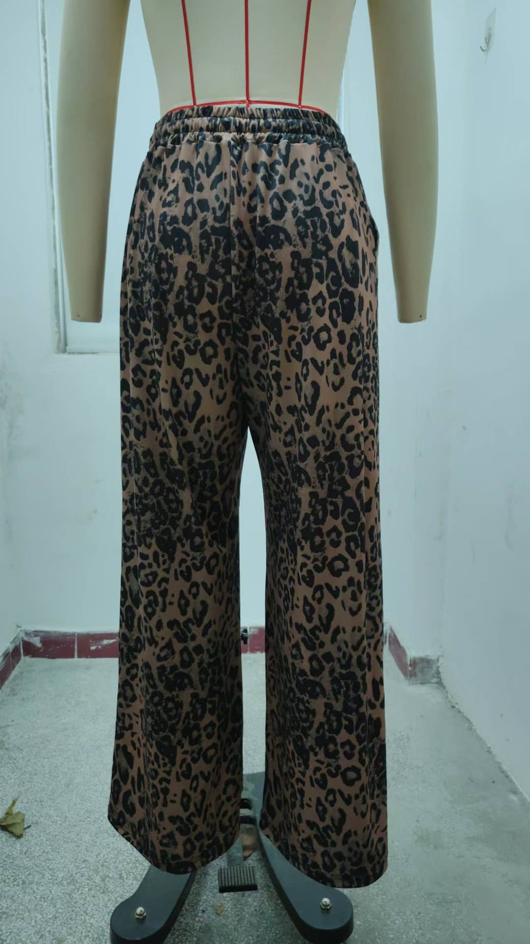 Leopard print sports casual leg straight pants