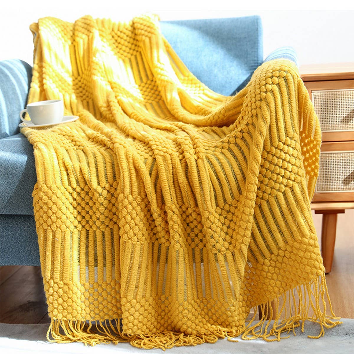 DOUDOU BLANKET FRINGED SHAWL BLANKET
