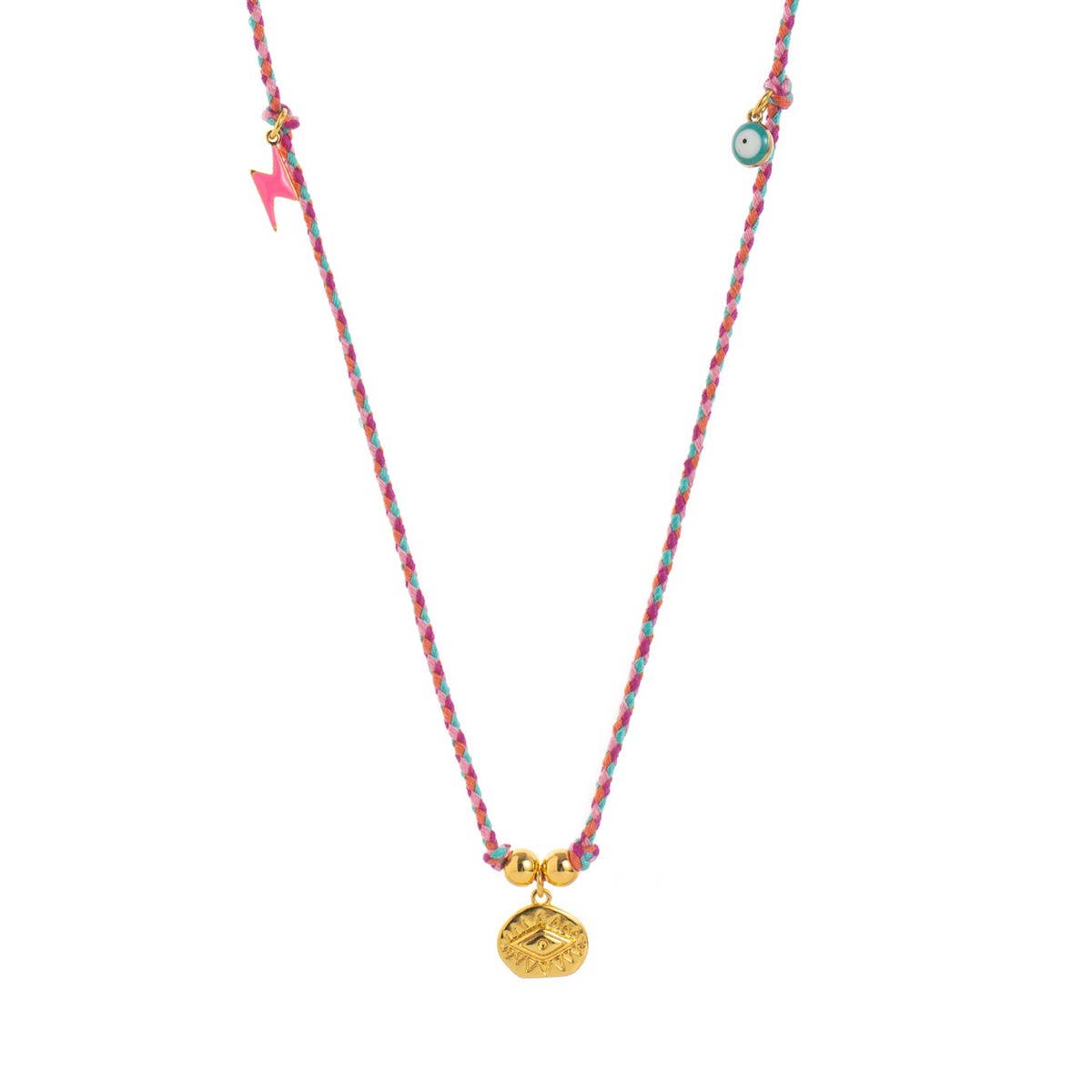 Evil Eye Charm Choker ??Colorful Cotton Pendant_CWMM6968